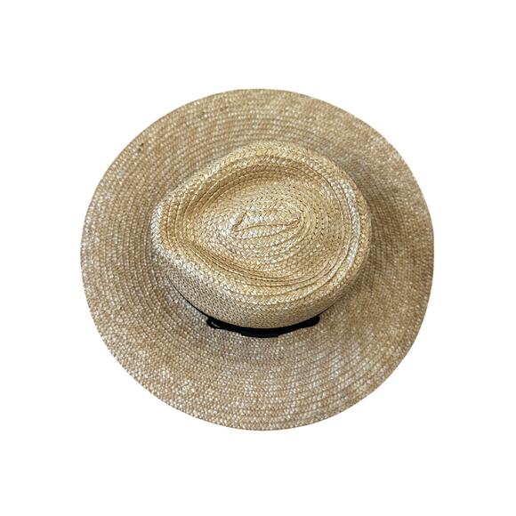BRIXTON Joanna Wheat Straw  Hat Black Ribbon Size Medium main image 5